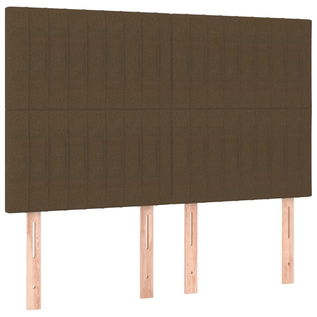 Κρεβάτι Boxspring με Στρώμα Σκούρο Καφέ 140x200 εκ Υφασμάτινο - Pakobazaar