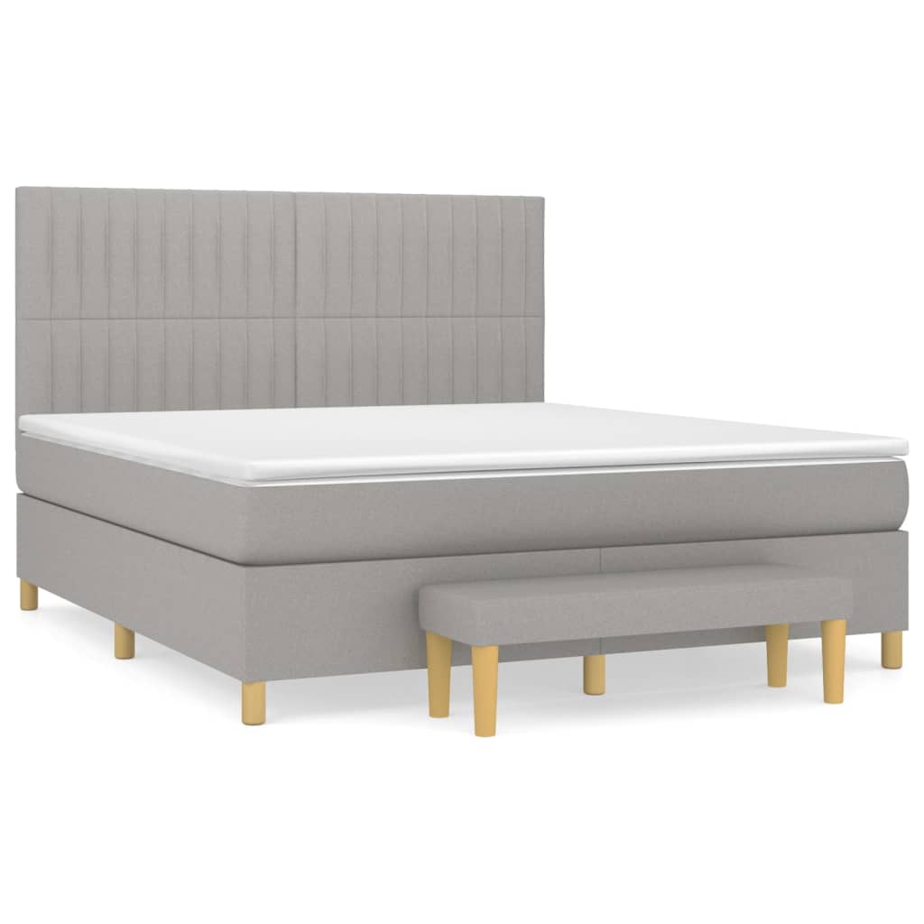 Κρεβάτι Boxspring με Στρώμα Αν. Πράσινο 160x200εκ Υφασμάτινο