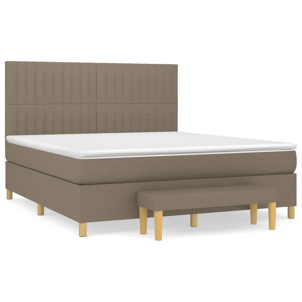 Κρεβάτι Boxspring με Στρώμα Taupe 160x200 εκ. Υφασμάτινο