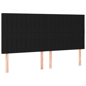Κρεβάτι Boxspring με Στρώμα Μαύρο 200x200 εκ. Υφασμάτινο
