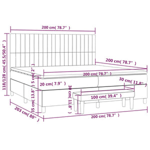 Κρεβάτι Boxspring με Στρώμα Αν. Πράσινο 200x200 εκ. Υφασμάτινο