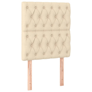 Κρεβάτι Boxspring με Στρώμα Κρεμ 80 x 200 εκ. Υφασμάτινο - Pakobazaar