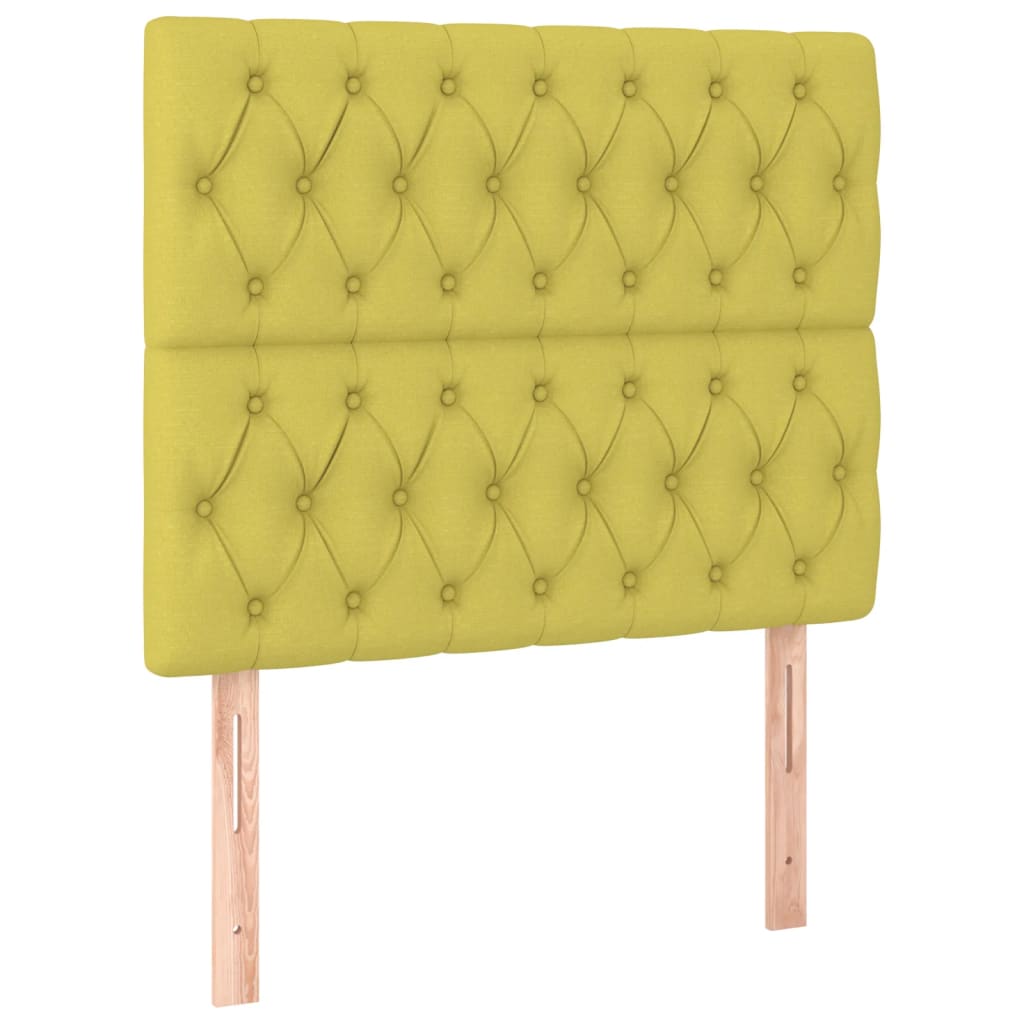 Κρεβάτι Boxspring με Στρώμα Ανοιχτό Πράσινο 90x190εκ Υφασμάτινο