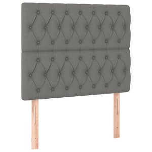 Κρεβάτι Boxspring με Στρώμα Σκούρο Γκρι 90x200 εκ. Υφασμάτινο