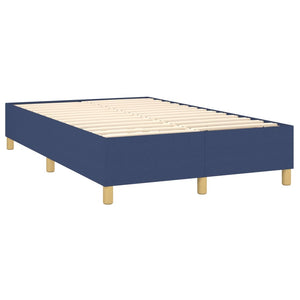 Κρεβάτι Boxspring με Στρώμα Μπλε 120x200 εκ. Υφασμάτινο
