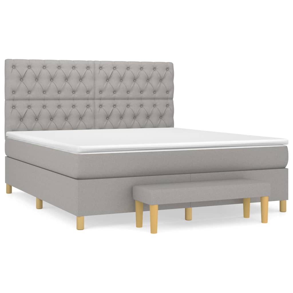 Κρεβάτι Boxspring με Στρώμα Αν. Πράσινο 160x200εκ Υφασμάτινο
