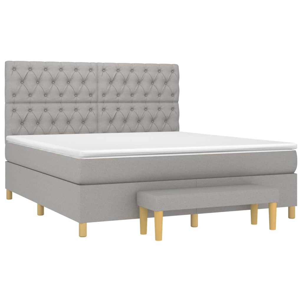 Κρεβάτι Boxspring με Στρώμα Αν. Πράσινο 160x200εκ Υφασμάτινο