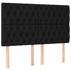 Κρεβάτι Boxspring με Στρώμα Μαύρο 160x200 εκ. Υφασμάτινο - Pakobazaar