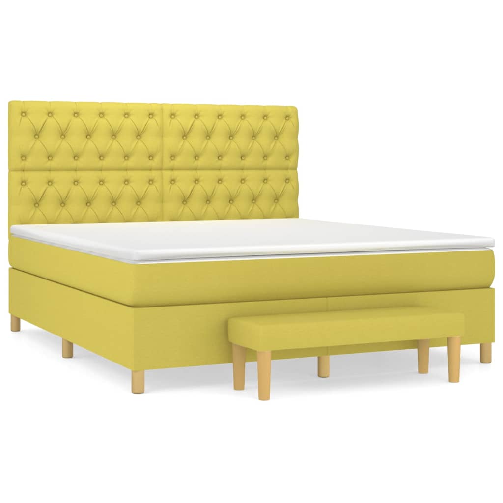Κρεβάτι Boxspring με Στρώμα Αν. Πράσινο 120x190εκ Υφασμάτινο
