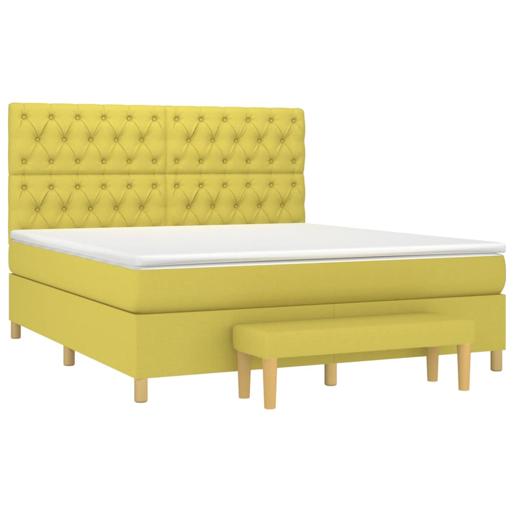 Κρεβάτι Boxspring με Στρώμα Αν. Πράσινο 120x190εκ Υφασμάτινο