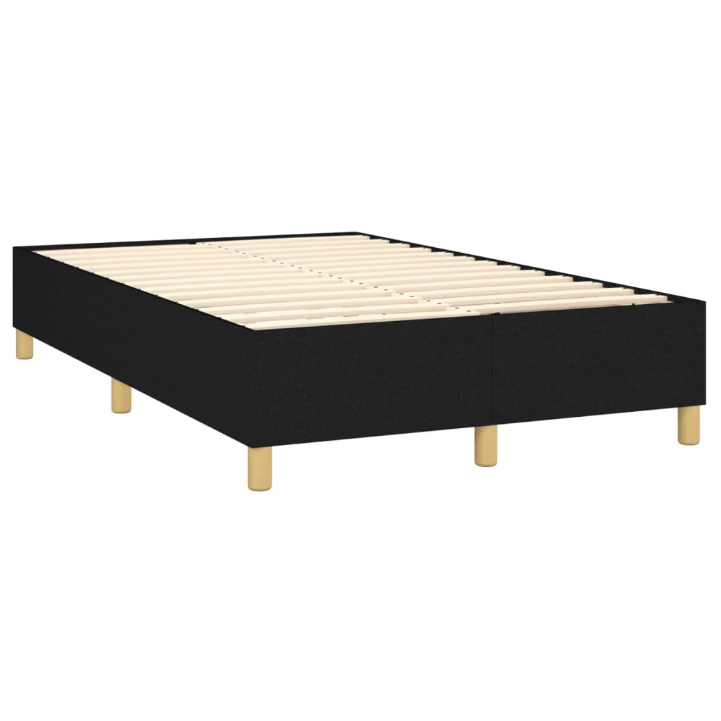 Κρεβάτι Boxspring με Στρώμα Μαύρο 120x200 εκ. Υφασμάτινο