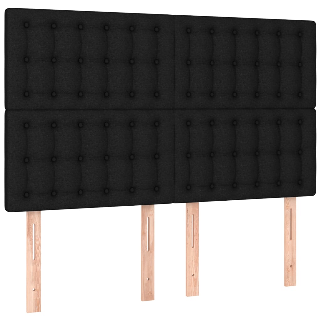 Κρεβάτι Boxspring με Στρώμα Μαύρο 140x190 εκ. Υφασμάτινο - Pakobazaar