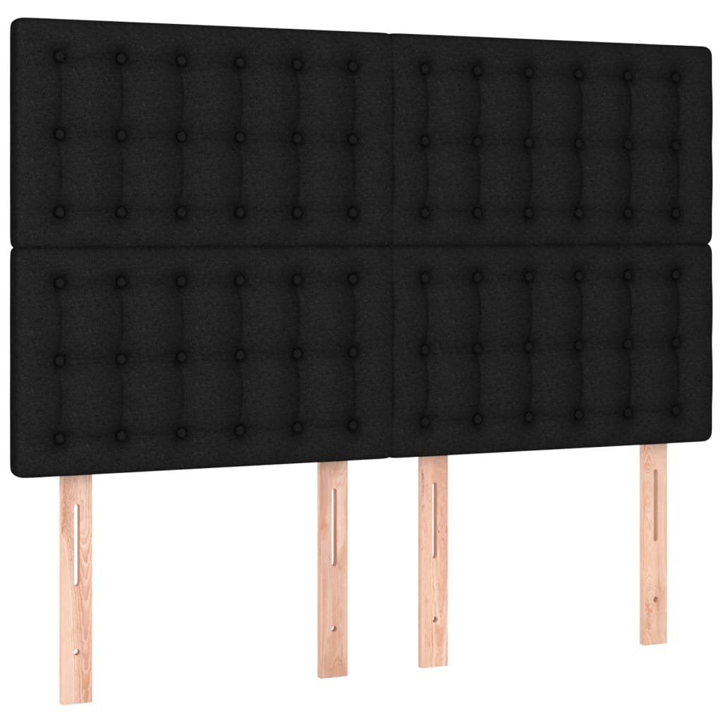 Κρεβάτι Boxspring με Στρώμα Μαύρο 140x200 εκ. Υφασμάτινο