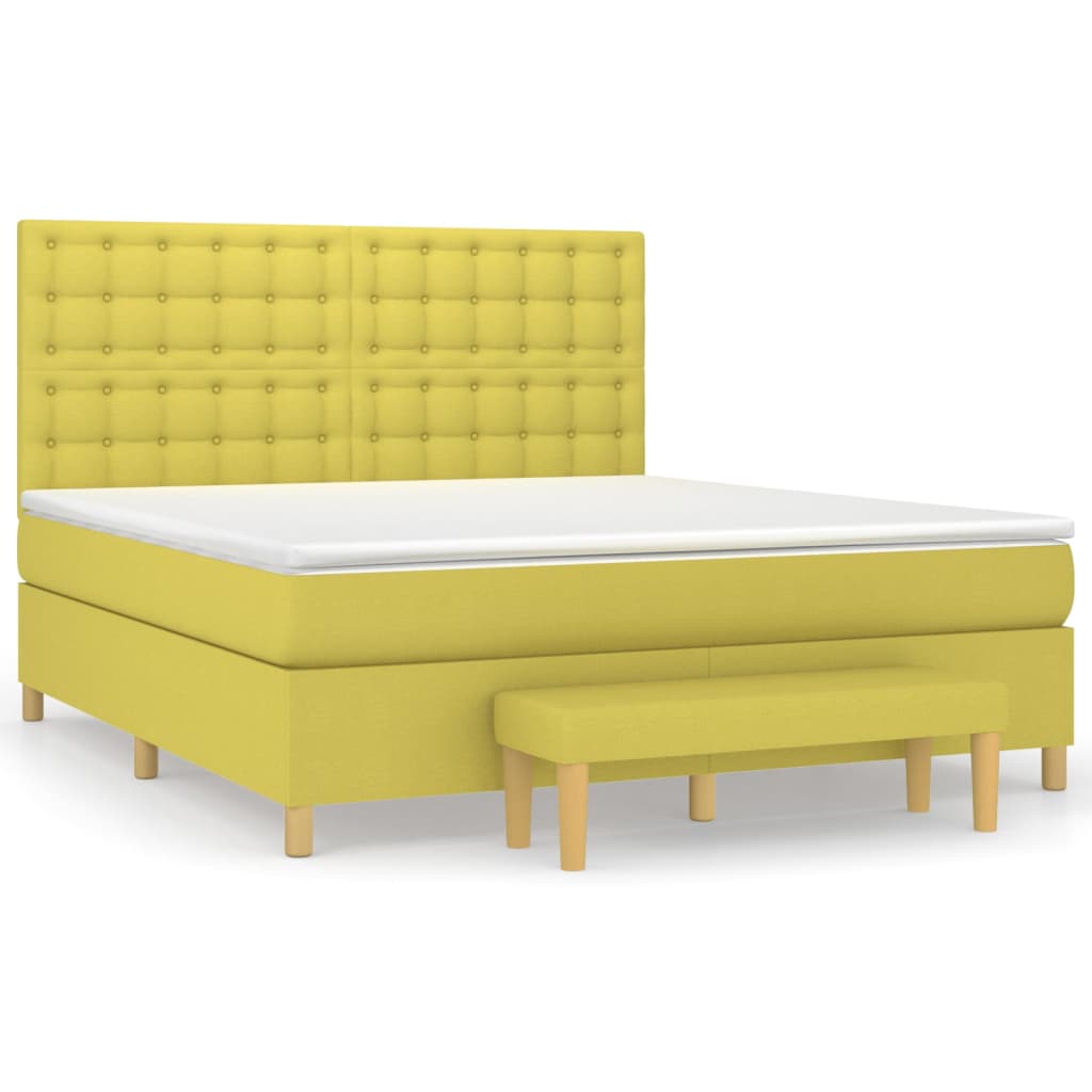 Κρεβάτι Boxspring με Στρώμα Αν. Πράσινο 120x190εκ Υφασμάτινο