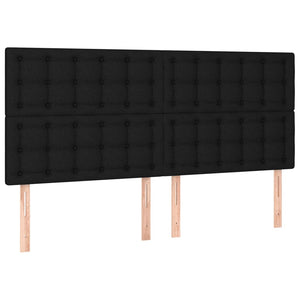 Κρεβάτι Boxspring με Στρώμα Μαύρο 200x200 εκ. Υφασμάτινο - Pakobazaar
