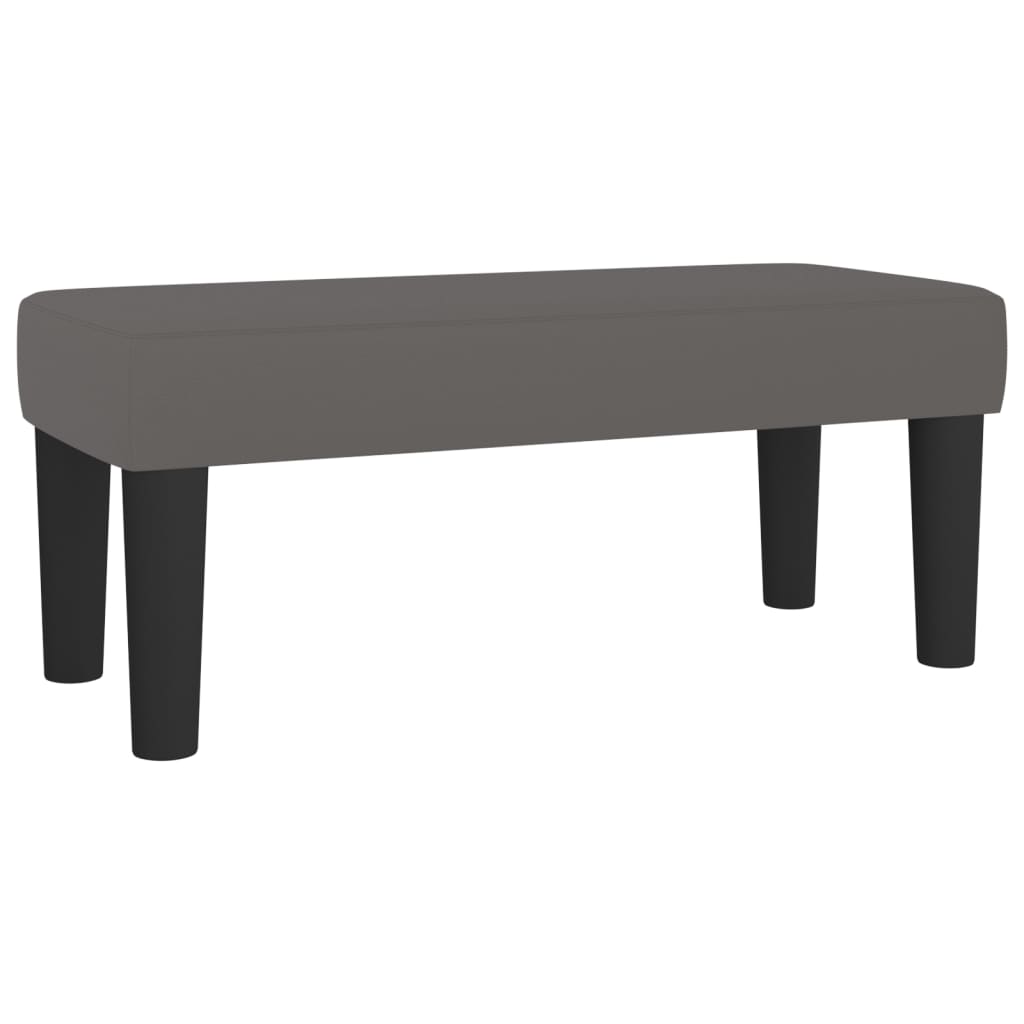 Κρεβάτι Boxspring με Στρώμα Γκρι 90x190 εκ. από Συνθετικό Δέρμα