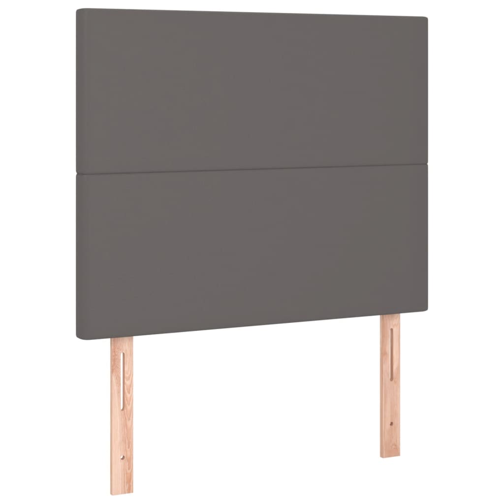 Κρεβάτι Boxspring με Στρώμα Γκρι 100x200εκ. από Συνθετικό Δέρμα