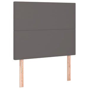 Κρεβάτι Boxspring με Στρώμα Γκρι 100x200εκ. από Συνθετικό Δέρμα