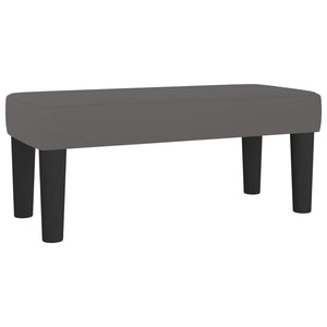 Κρεβάτι Boxspring με Στρώμα Γκρι 100x200εκ. από Συνθετικό Δέρμα