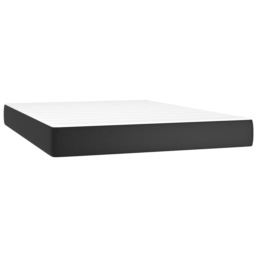 Κρεβάτι Boxspring με Στρώμα Μαύρο 140x200εκ.από Συνθετικό Δέρμα