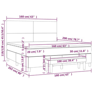 Κρεβάτι Boxspring με Στρώμα Καπουτσίνο 160x200εκ.από Συνθ.Δέρμα