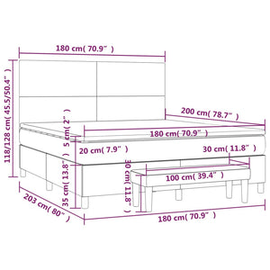 Κρεβάτι Boxspring με Στρώμα Μαύρο 180x200εκ.από Συνθετικό Δέρμα