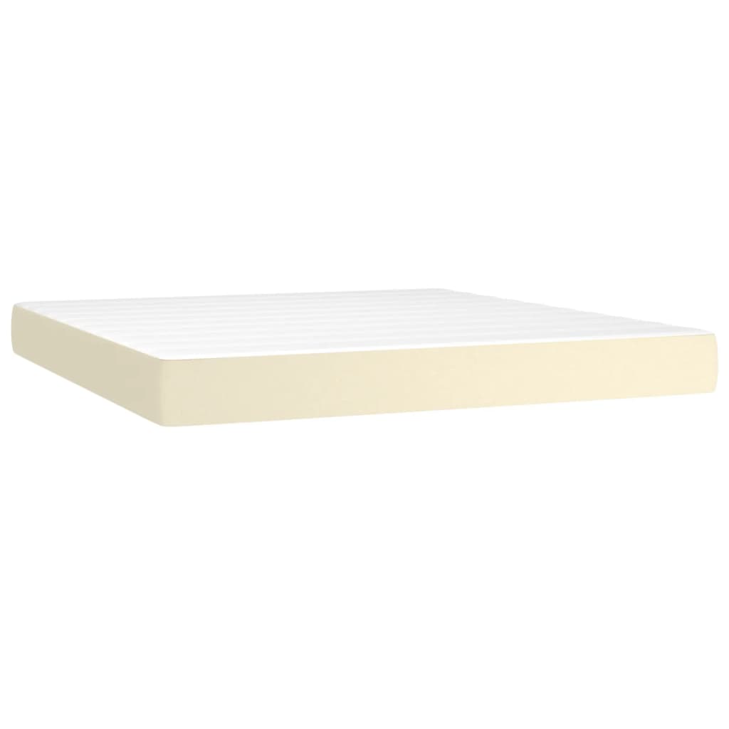 Κρεβάτι Boxspring με Στρώμα Κρεμ 180x200 εκ. Συνθετικό Δέρμα - Pakobazaar
