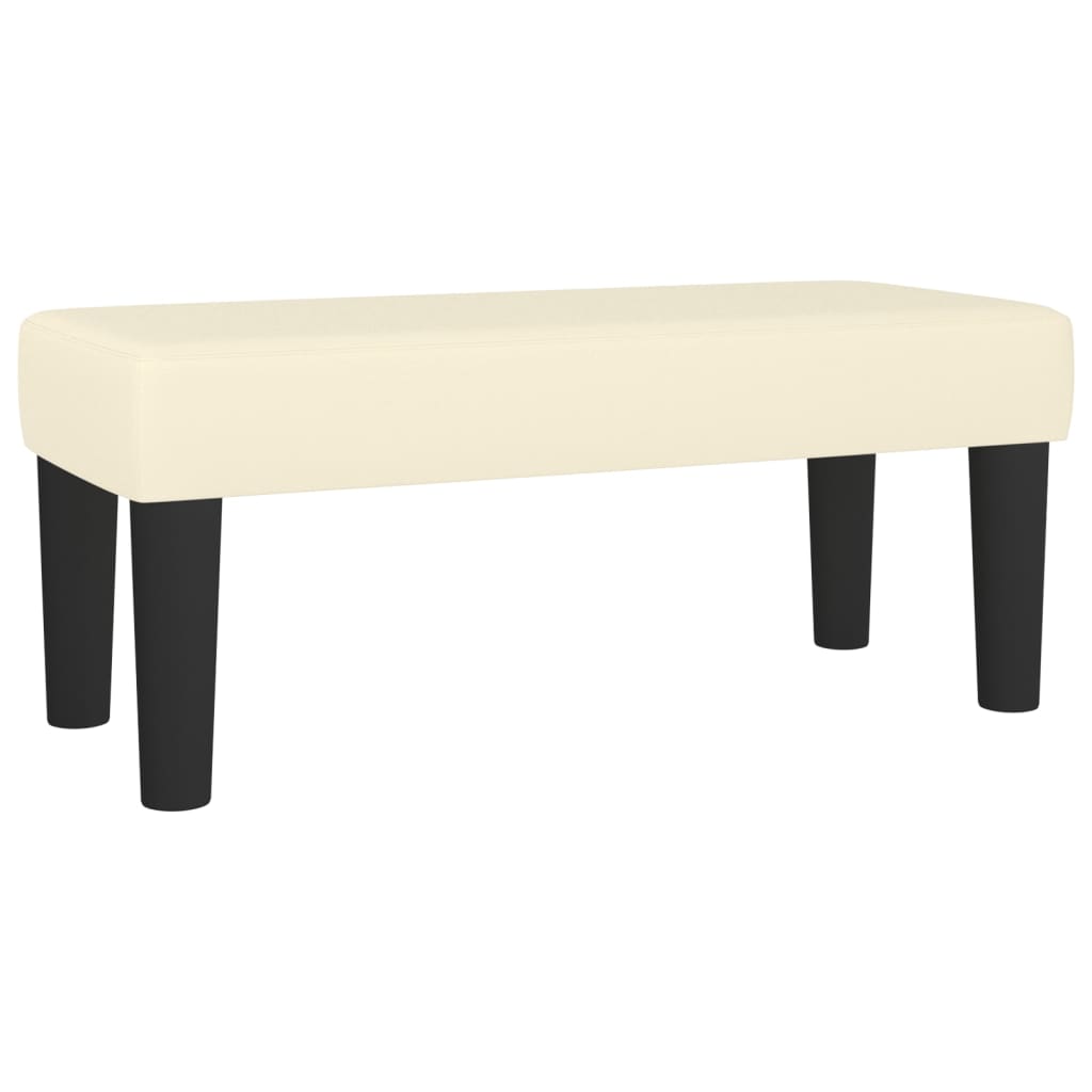 Κρεβάτι Boxspring με Στρώμα Κρεμ 80 x 200 εκ. Συνθετικό Δέρμα