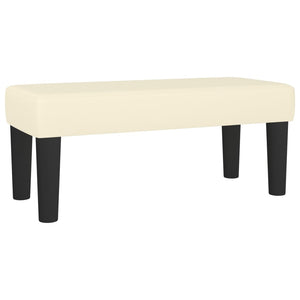 Κρεβάτι Boxspring με Στρώμα Κρεμ 80 x 200 εκ. Συνθετικό Δέρμα