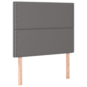 Κρεβάτι Boxspring με Στρώμα Γκρι 80 x 200 εκ. Συνθετικό Δέρμα