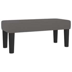Κρεβάτι Boxspring με Στρώμα Γκρι 90x190 εκ. από Συνθετικό Δέρμα