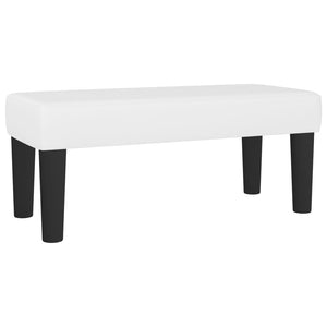 Κρεβάτι Boxspring με Στρώμα Λευκό 90x200εκ. από Συνθετικό Δέρμα