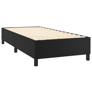 Κρεβάτι Boxspring με Στρώμα Μαύρο 100x200εκ.από Συνθετικό Δέρμα