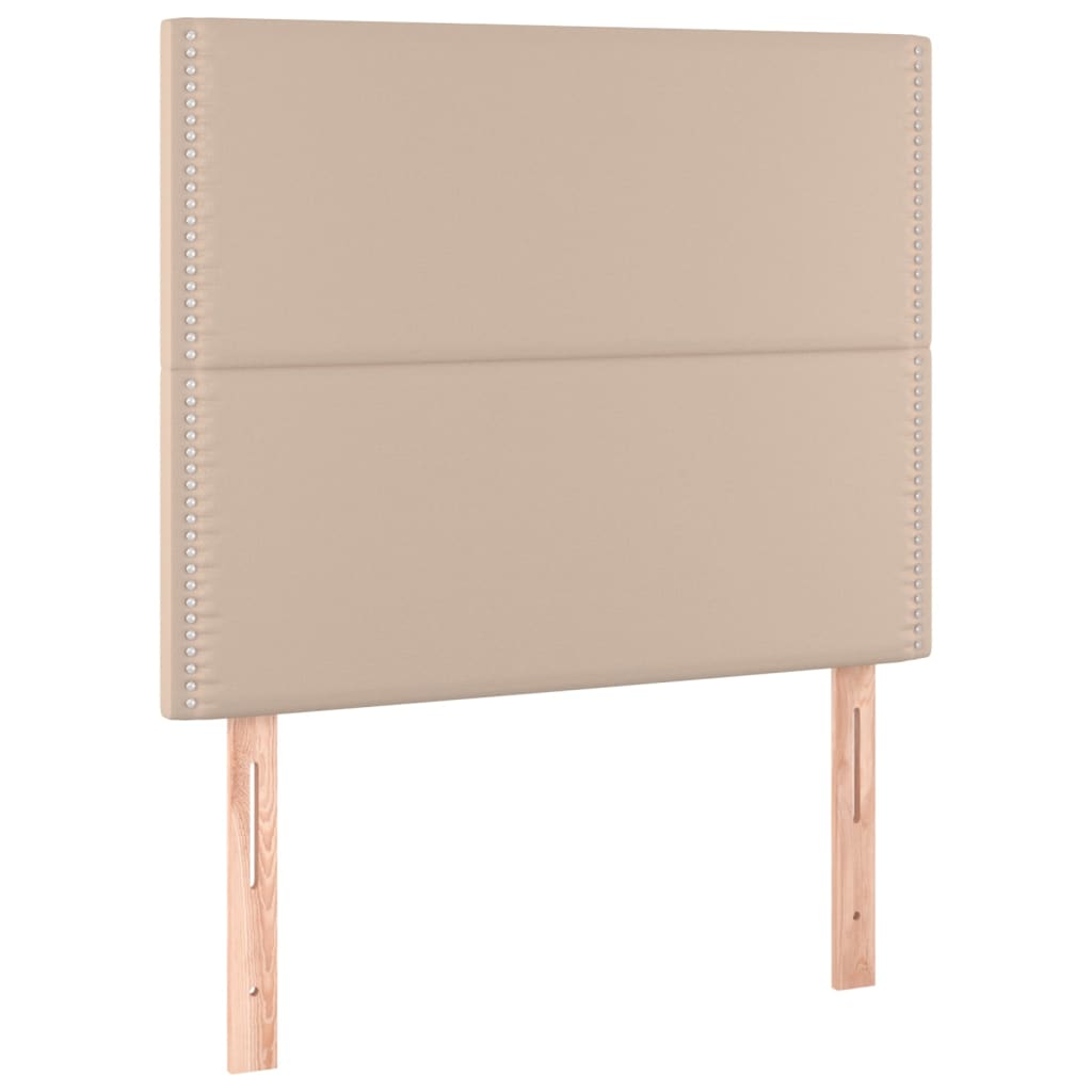 Κρεβάτι Boxspring με Στρώμα Καπουτσίνο 100x200εκ.από Συνθ.Δέρμα