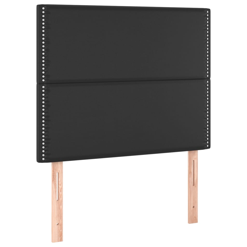 Κρεβάτι Boxspring με Στρώμα Μαύρο 120 x 200 εκ. Συνθετικό Δέρμα