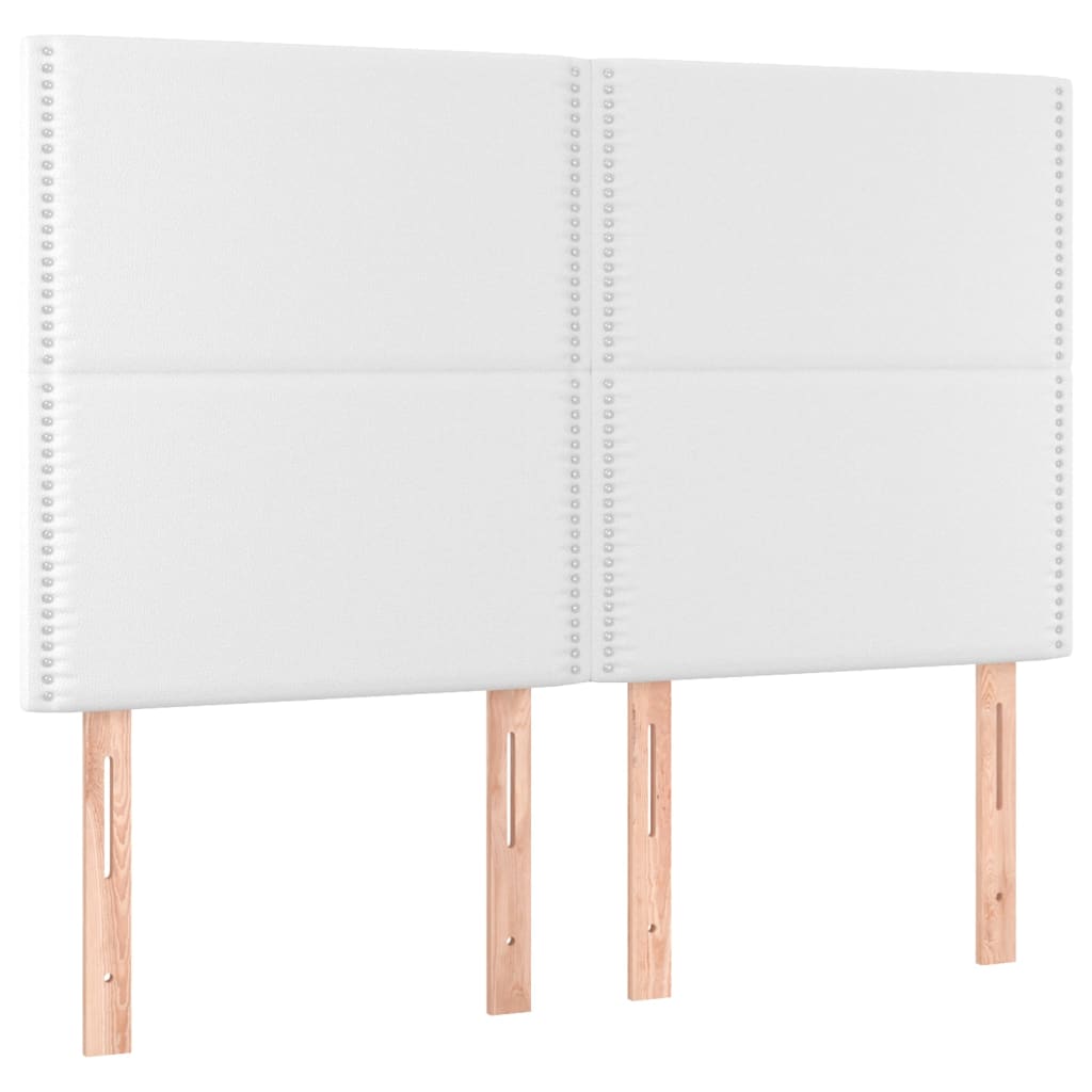 Κρεβάτι Boxspring με Στρώμα Λευκό 140x190εκ.από Συνθετικό Δέρμα