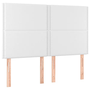 Κρεβάτι Boxspring με Στρώμα Λευκό 140x190εκ.από Συνθετικό Δέρμα