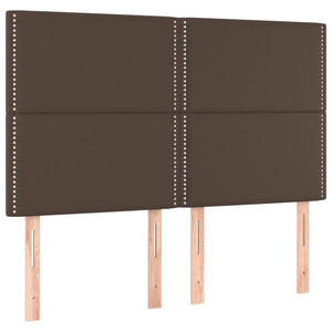 Κρεβάτι Boxspring με Στρώμα Καφέ 140x190εκ. από Συνθετικό Δέρμα