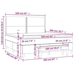 Κρεβάτι Boxspring με Στρώμα Καπουτσίνο 160x200εκ.από Συνθ.Δέρμα