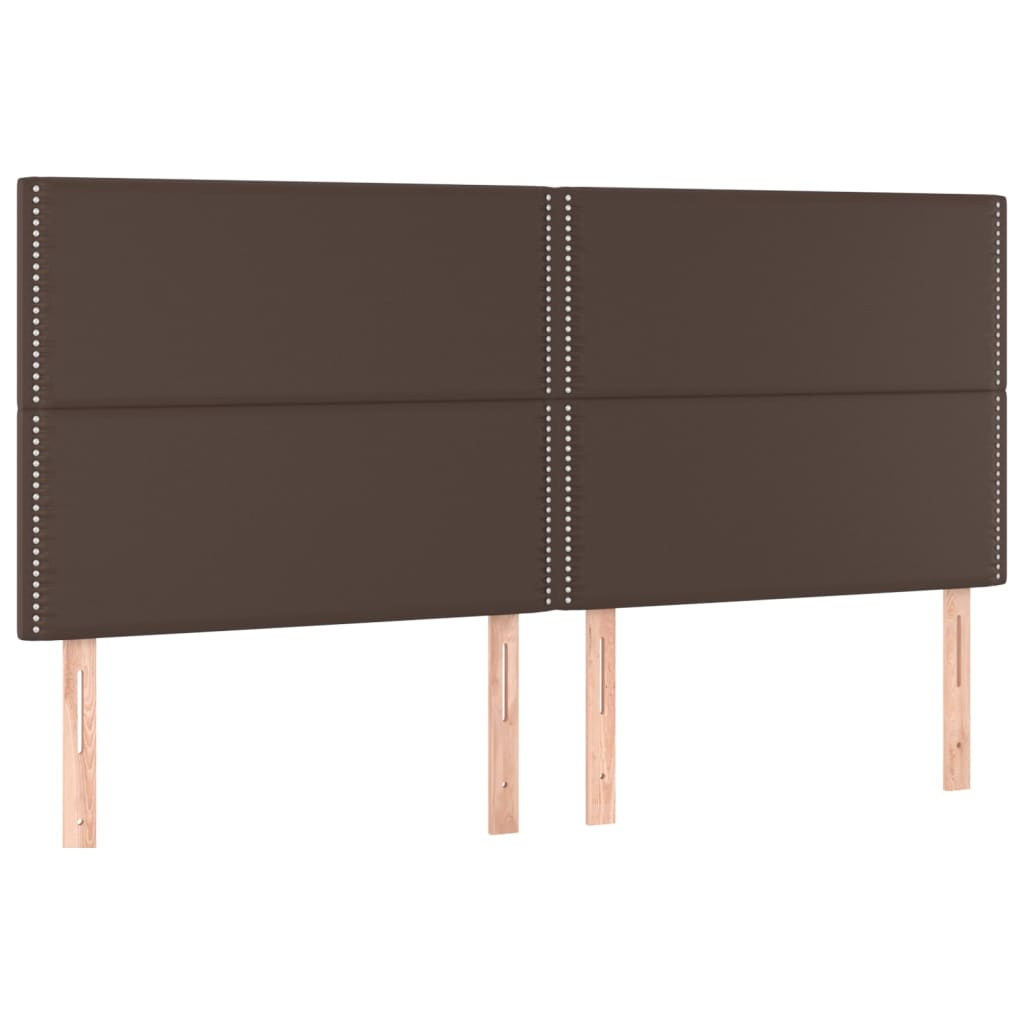 Κρεβάτι Boxspring με Στρώμα Καφέ 180x200 εκ. Συνθετικό Δέρμα