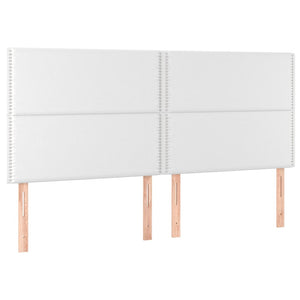 Κρεβάτι Boxspring με Στρώμα Λευκό 200x200 εκ. Συνθετικό Δέρμα