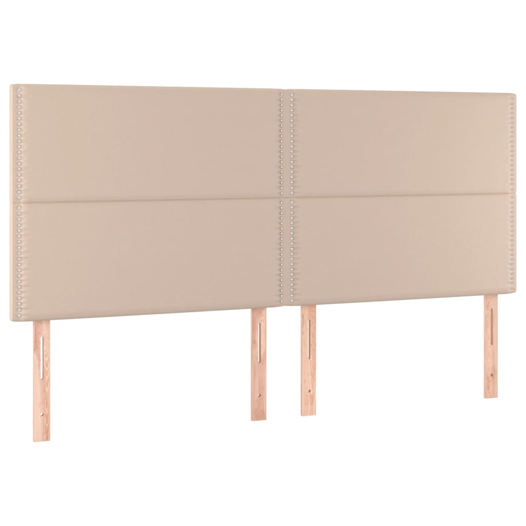 Κρεβάτι Boxspring με Στρώμα Καπουτσίνο 200x200εκ.από Συνθ.Δέρμα
