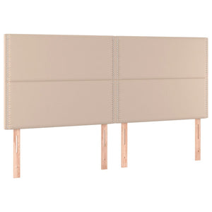 Κρεβάτι Boxspring με Στρώμα Καπουτσίνο 200x200εκ.από Συνθ.Δέρμα
