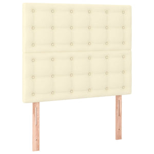 Κρεβάτι Boxspring με Στρώμα Κρεμ 90x200 εκ. από Συνθετικό Δέρμα