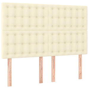 Κρεβάτι Boxspring με Στρώμα Κρεμ 140x190εκ. από Συνθετικό Δέρμα - Pakobazaar