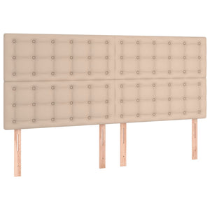 Κρεβάτι Boxspring με Στρώμα Καπουτσίνο 160x200εκ.από Συνθ.Δέρμα - Pakobazaar