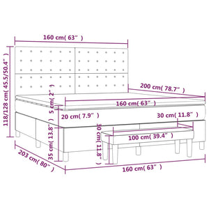 Κρεβάτι Boxspring με Στρώμα Καπουτσίνο 160x200εκ.από Συνθ.Δέρμα - Pakobazaar