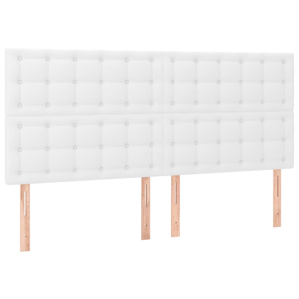 Κρεβάτι Boxspring με Στρώμα Λευκό 180x200 εκ. Συνθετικό Δέρμα