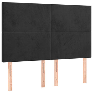 Κρεβάτι Boxspring με Στρώμα Μαύρο 140x200 εκ. Βελούδινο