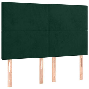 Κρεβάτι Boxspring με Στρώμα Σκούρο Πράσινο 140x200εκ. Βελούδινο - Pakobazaar